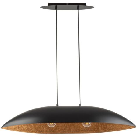 Lampada a sospensione ovale nero rame 2xE27 Gondola Sigma