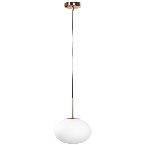 Lampada a sospensione ovale vetro bianco G9 Zuma 1183