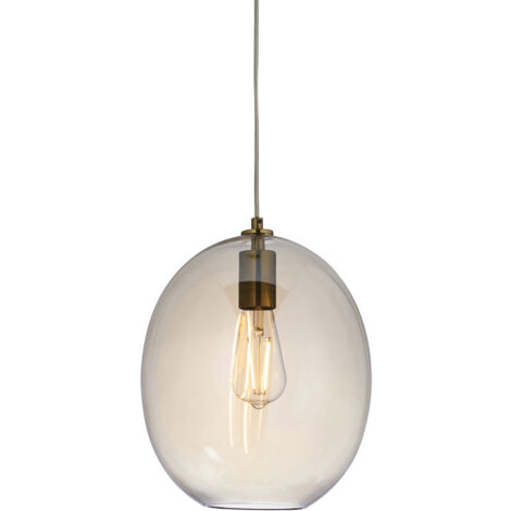 Lampada a sospensione ovale vetro champagne E27 Endon