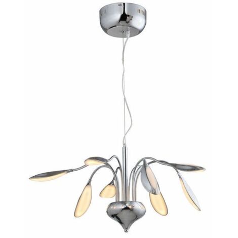 Lampada a sospensione Paloma Reality cromo 8 luci LED