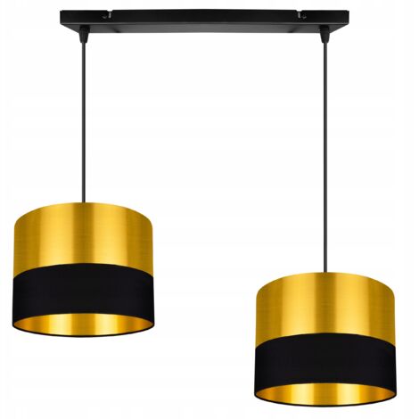 LAMPADA A SOSPENSIONE, PARALUME DORATO, LED