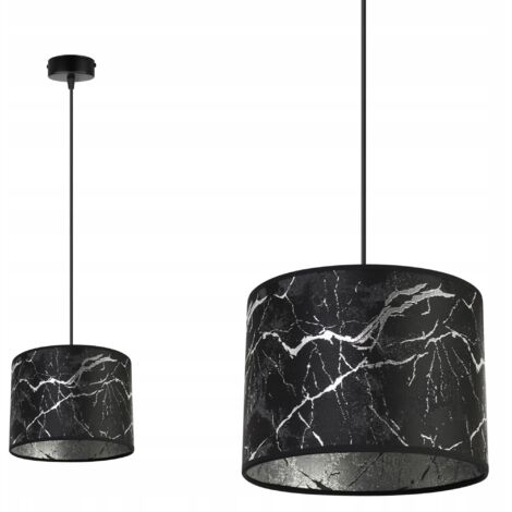 LAMPADA A SOSPENSIONE, PARALUME IN MARMO ARGENTO
