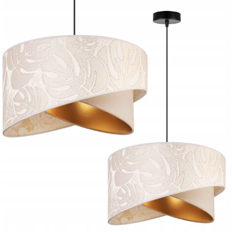 LAMPADA A SOSPENSIONE, PARALUME INCLINATO, FOGLIE, 45 cm
