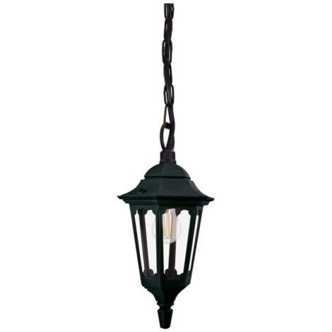 Lampada a sospensione Parrocchia E27 1x40W in alluminio nero, vetro H: 34,5 cm B: 16,5 cm Dimmabile