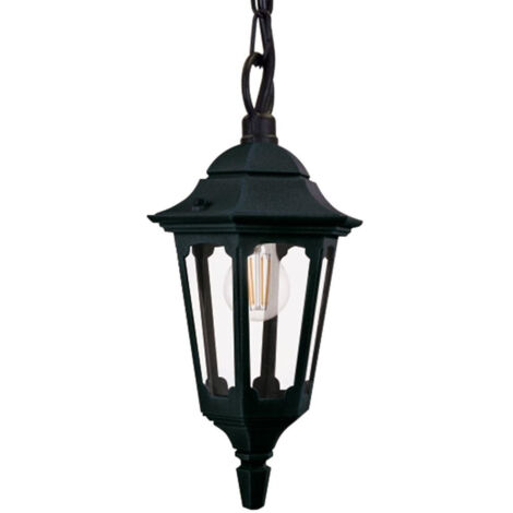 Lampada a sospensione Parrocchia E27 1x40W in alluminio nero, vetro H: 42 cm B: 20,5 cm Dimmabile