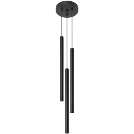 Lampada a sospensione Pastelo nero 20x90x20cm Sollux