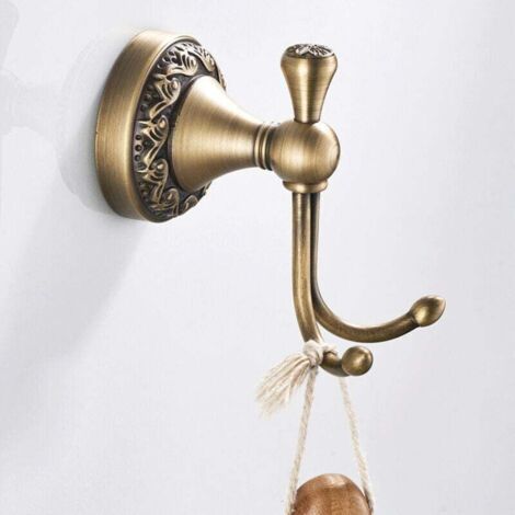 Lampada a sospensione per bagno europea, base a gancio, gancio da parete retrò in ottone