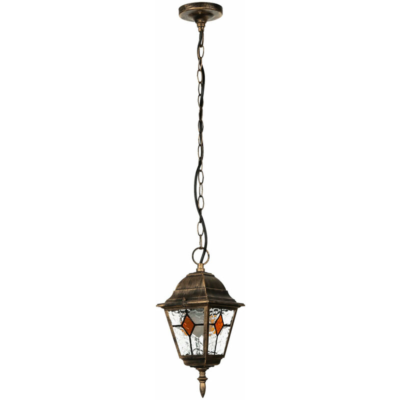 Image of Lampada a sospensione per esterni SAlZBURG in legno antico per giardino - Rame antico