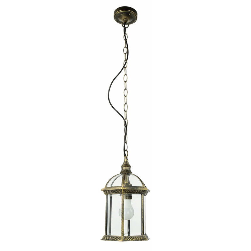 Image of Lampada a sospensione per esterni vienna design rustico color oro antico IP23 - Oro antico