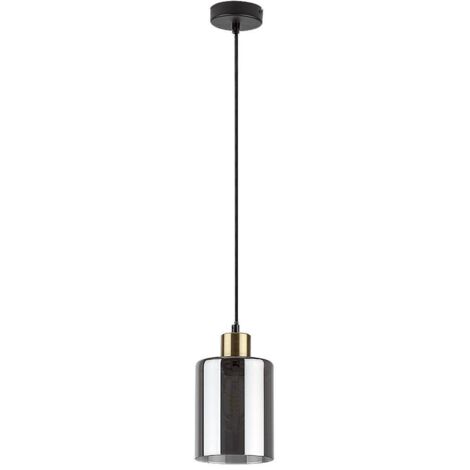Lampada a sospensione PEREZ E27 1x max.40W metallo nero, vetro colorato H: 120cm Ø13cm dimmerabile