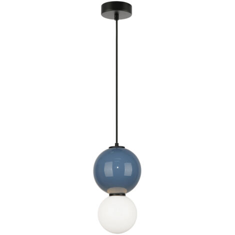 Lampada a sospensione PIEVE blu/bianco LED 5W Ø15cm Italux
