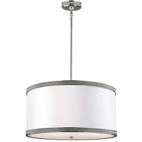 Lampada a sospensione plafoniera lampada a sospensione acciaio vetro cromato D 50,8 cm lampada da pranzo