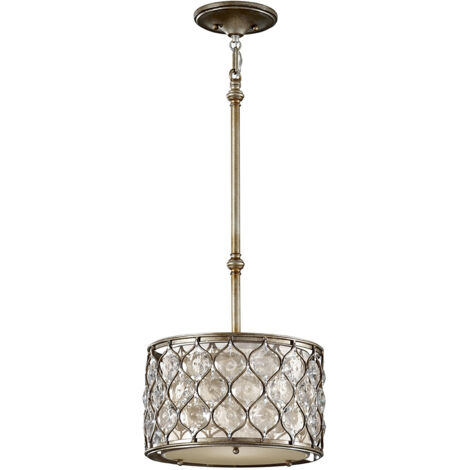 Lampada a sospensione plafoniera lampada a sospensione cristalli acciaio argento D 31,8 cm