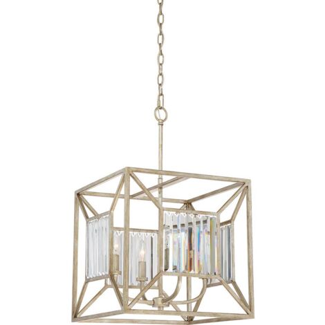 Lampada a sospensione plafoniera lampada a sospensione cristalli vintage oro 4 fiamme D 40,6 cm