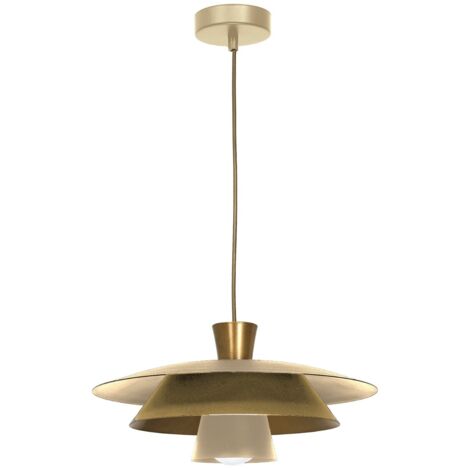 Lampada a sospensione Plato oro-beige Ø34 E27 Luminex
