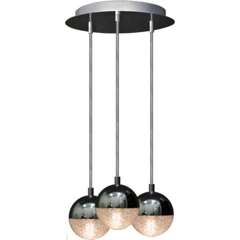 Lampada a sospensione Polux Amarillo 3 luci G9 cromo