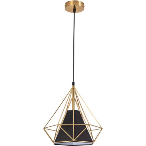 Lampada a sospensione Polux Hira industriale oro/nera E27 Ø28