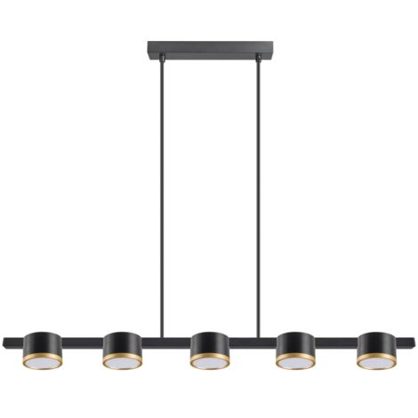 Lampada a sospensione Polux Mirella 5xGX53 nera oro