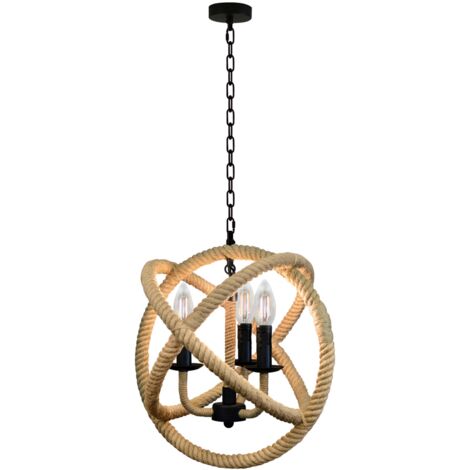 Lampada a sospensione Polux Rope 3xE14 corda Ø40cm
