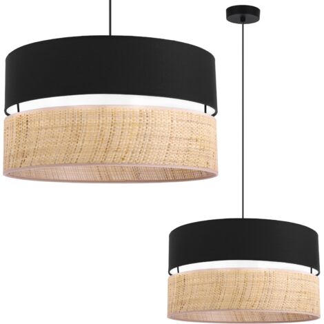 LAMPADA A SOSPENSIONE RATTAN DUO NERA, PARALUME IN RATTAN NERO