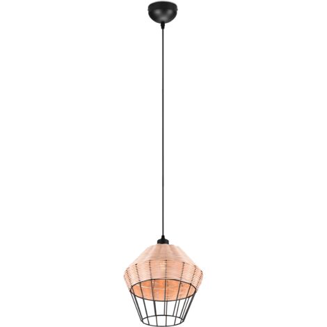 Lampada a sospensione, rattan, finitura naturale, D 30 cm, Borka