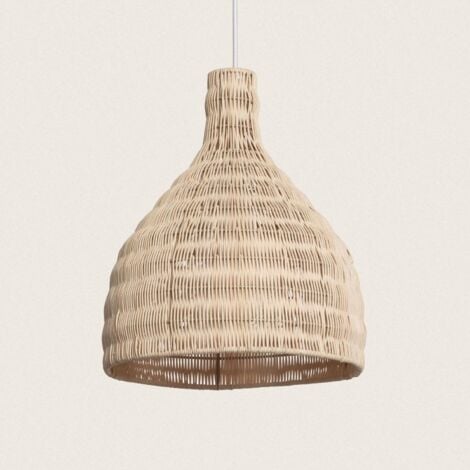 LEDKIA Lampada a Sospensione Rattan Kegle Naturale
