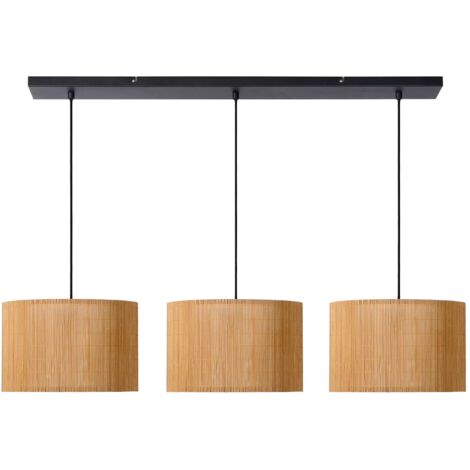 Lampada a sospensione rattan MAGIUS 3xE27 scandinava Lucide