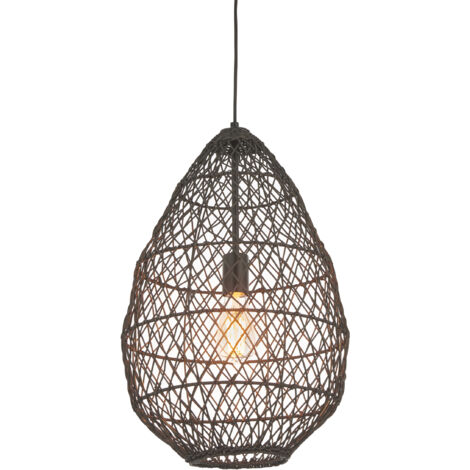 Lampada a sospensione rattan nero E27 Endon Pimva