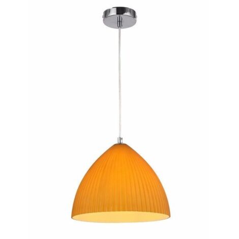 Lampada a sospensione Reality Gizela cromata ambra E27 Ø28