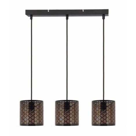 Lampada a sospensione Reality Tuluza nera 3xE27 105cm