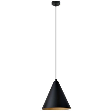 Lampada a sospensione Rebel nera oro Emibig E27 Ø24
