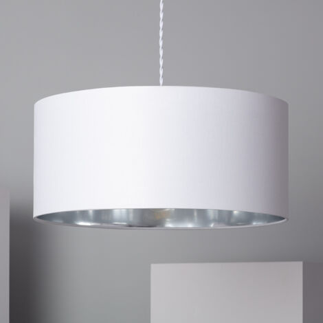 Lampada a Sospensione H132 cm Paralume in Tessuto a Forma Ovale elegante  nera