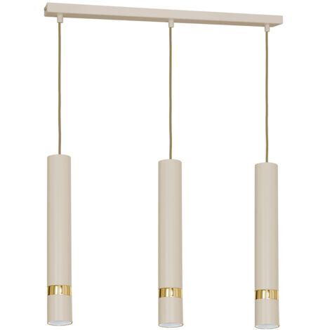 Lampada a sospensione Reno 3 luci crema oro 60cm GU10