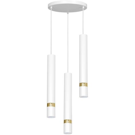 Lampada a sospensione Reno Luminex bianca oro 3xGU10