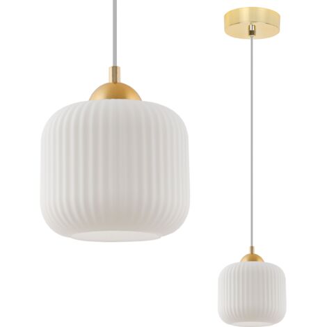 LAMPADA A SOSPENSIONE RIFFLE GOLD 1 PARALUME CILINDRICO BIANCO PIATTO E27
