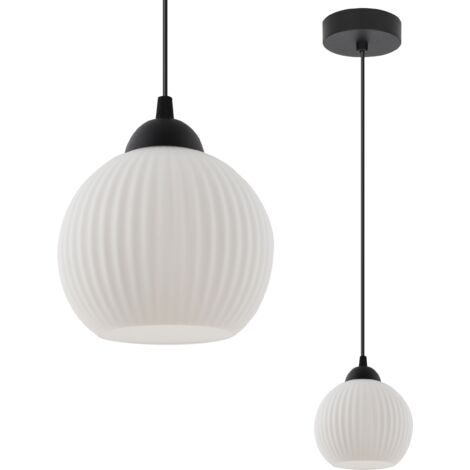 LAMPADA A SOSPENSIONE RIFFLE NERA 1 PARALUME BIANCO PIATTO SFERA E27