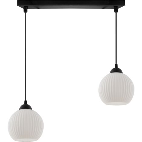 LAMPADA A SOSPENSIONE RIFFLE NERA 2 PARALUME BIANCO PIATTO SFERA E27