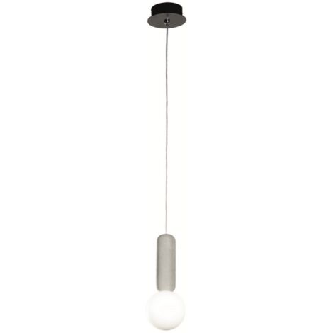 Lampada a sospensione ROCK in cemento e vetro soffiato D10 cm 1 Luce