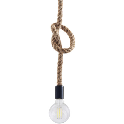 Lampada a sospensione Rope E27 corda marrone 150cm Polux