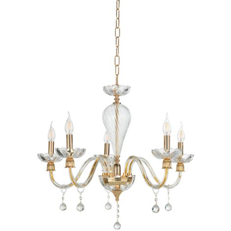 Lampada a sospensione ROXANNE D72 cm in vetro soffiato lavorato a mano 5 LUCI