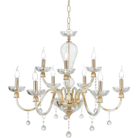 Lampada a sospensione ROXANNE in vetro soffiato lavorato a mano D86 cm 9 LUCI