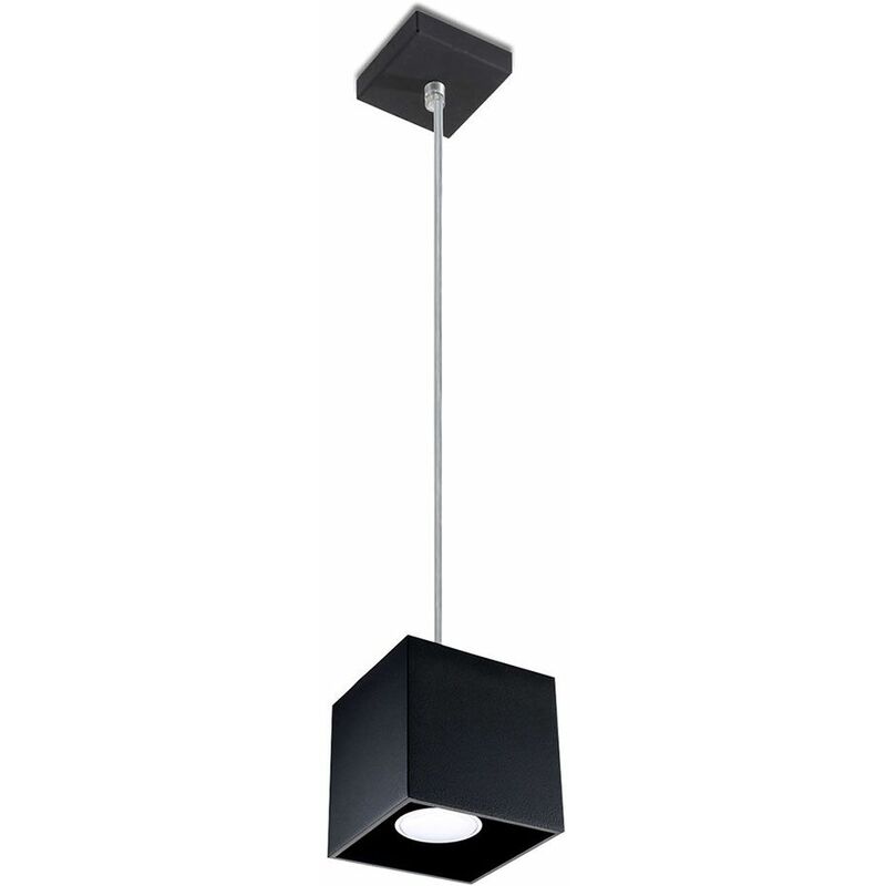 Image of Lampada a sospensione sala da pranzo lampada da soggiorno moderna lampada a sospensione a sospensione nera, alluminio, 1x GU10, LxH 10x80 cm