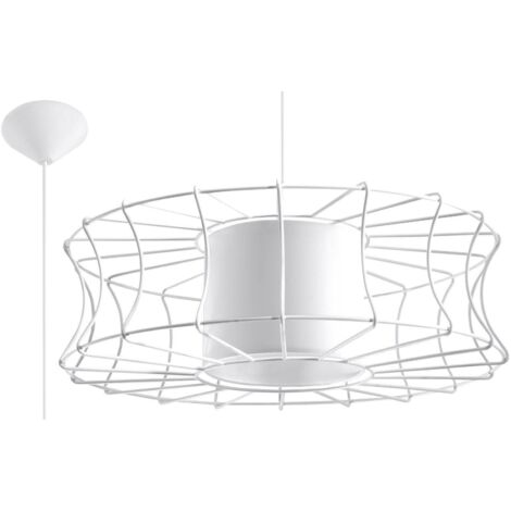 Lampada a sospensione Salerno bianca metallo E27 49cm