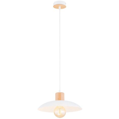 Lampada a sospensione scandi bianca legno KOBE E27 Emibig
