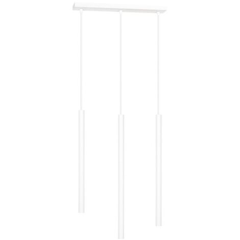 Lampada a Sospensione Selter, Acciaio verniciato a polvere, Bianco, 45x120x6 cm