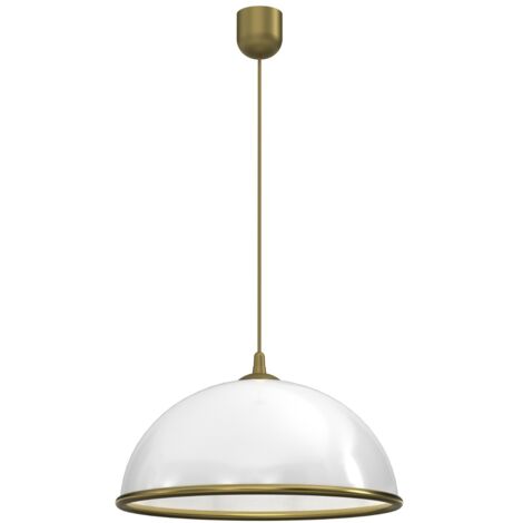 Lampada a sospensione semisferica bianca oro Luminex E27