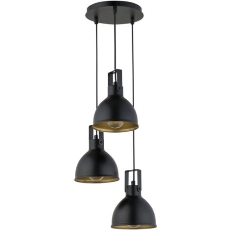 Lampada a sospensione Sigma Mars Ø30 3xE27 nero/oro