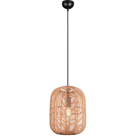 Lampada a sospensione, sisal, marrone, D35 cm, Runa