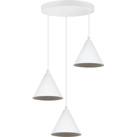 LAMPADA A SOSPENSIONE SOHO BIANCA 3 PIATTI 14CM E14