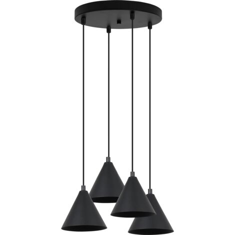 LAMPADA A SOSPENSIONE SOHO NERA 4 PIASTRE 14CM E14